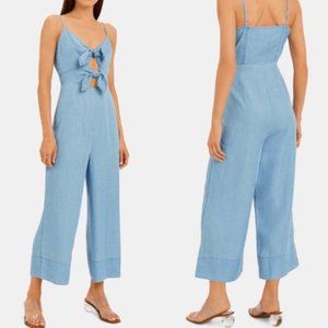 Intermix Chambray Tara Bow Tie Jumpsuit